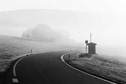 Schollach, Winterhaldershof im Morgennebel