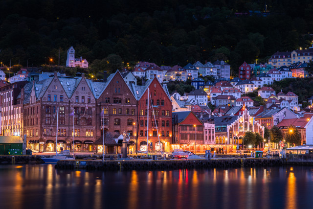 Bergen-Bryggen zur blauen Stunde