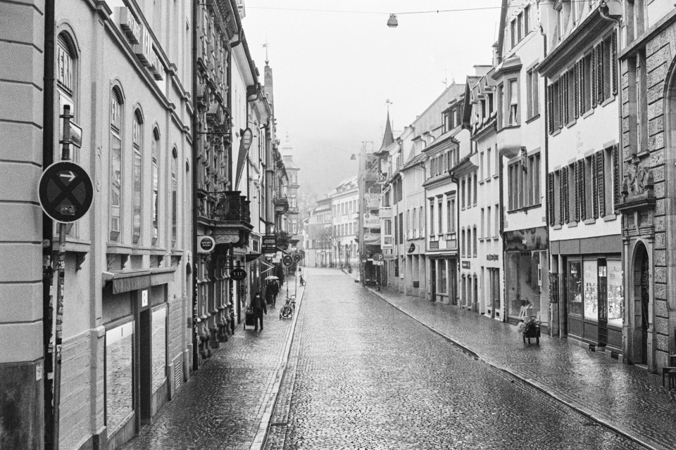 Freiburg, Gerberau von der Kaiser-Joseph-Straße aus gesehen