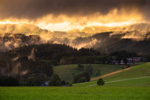 Abendstimmung hinter einer Kaltfront, Aussicht Hohlen Graben