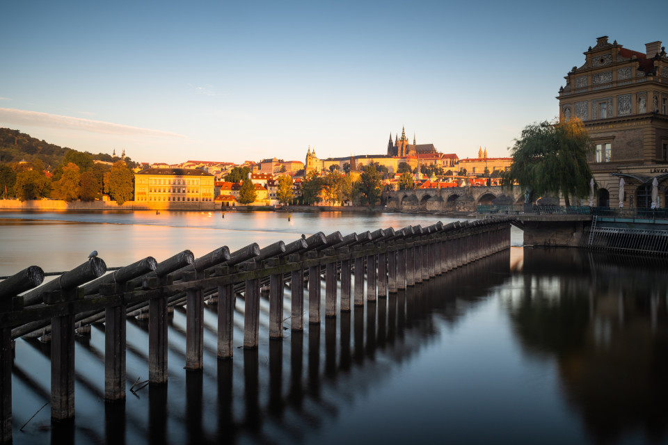 Prag, Blick Richtung Karlsbrücke und Burg