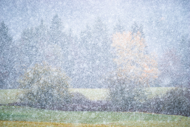 Erster Schneefall im Spätherbst