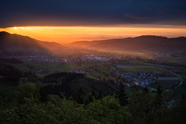 Sonnenuntergang auf dem Frauensteigfelsen