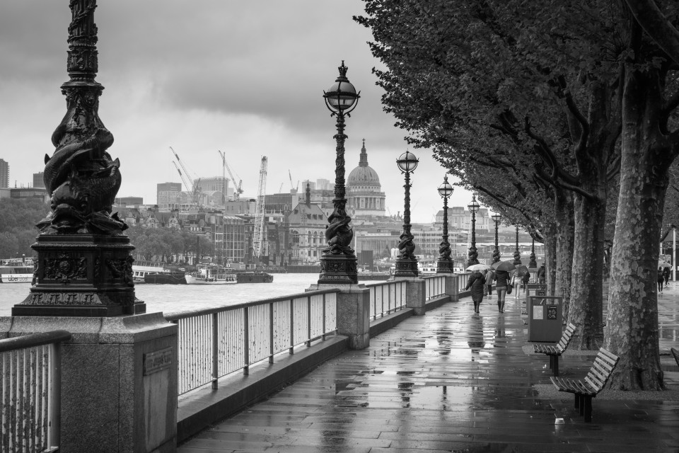 London an einem Regentag