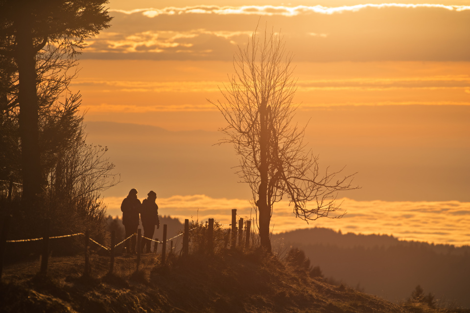 Abendstimmung bei Inversionswetterlage
