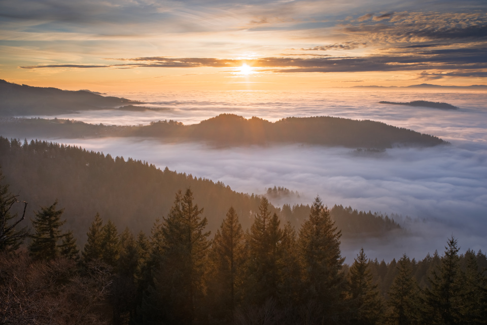 Sonnenuntergang auf dem Kybfelsen